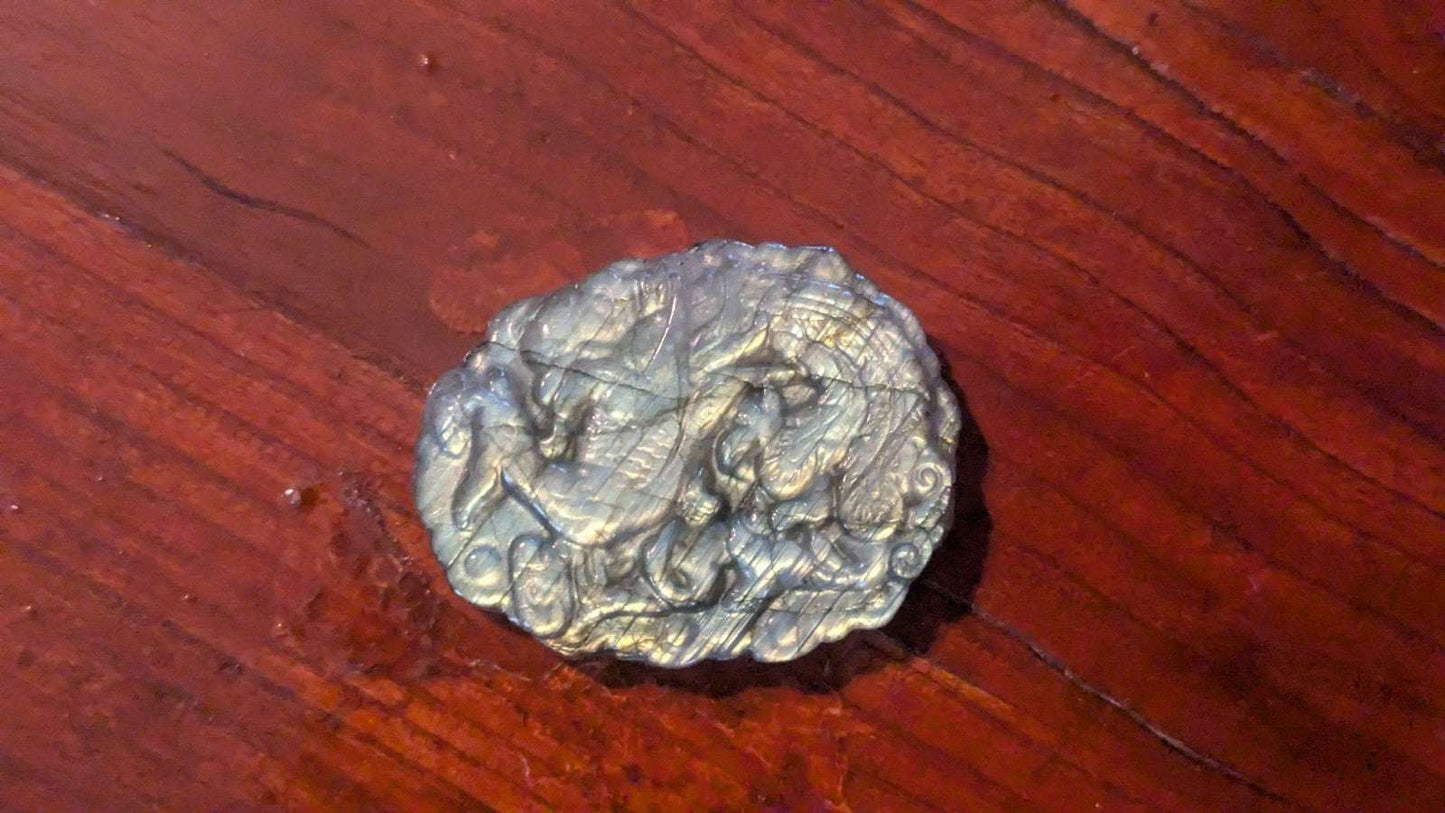 35G Natural Labradorite Hand Carved Peacock, Crystal, Reiki Healing | Crystal Arborist