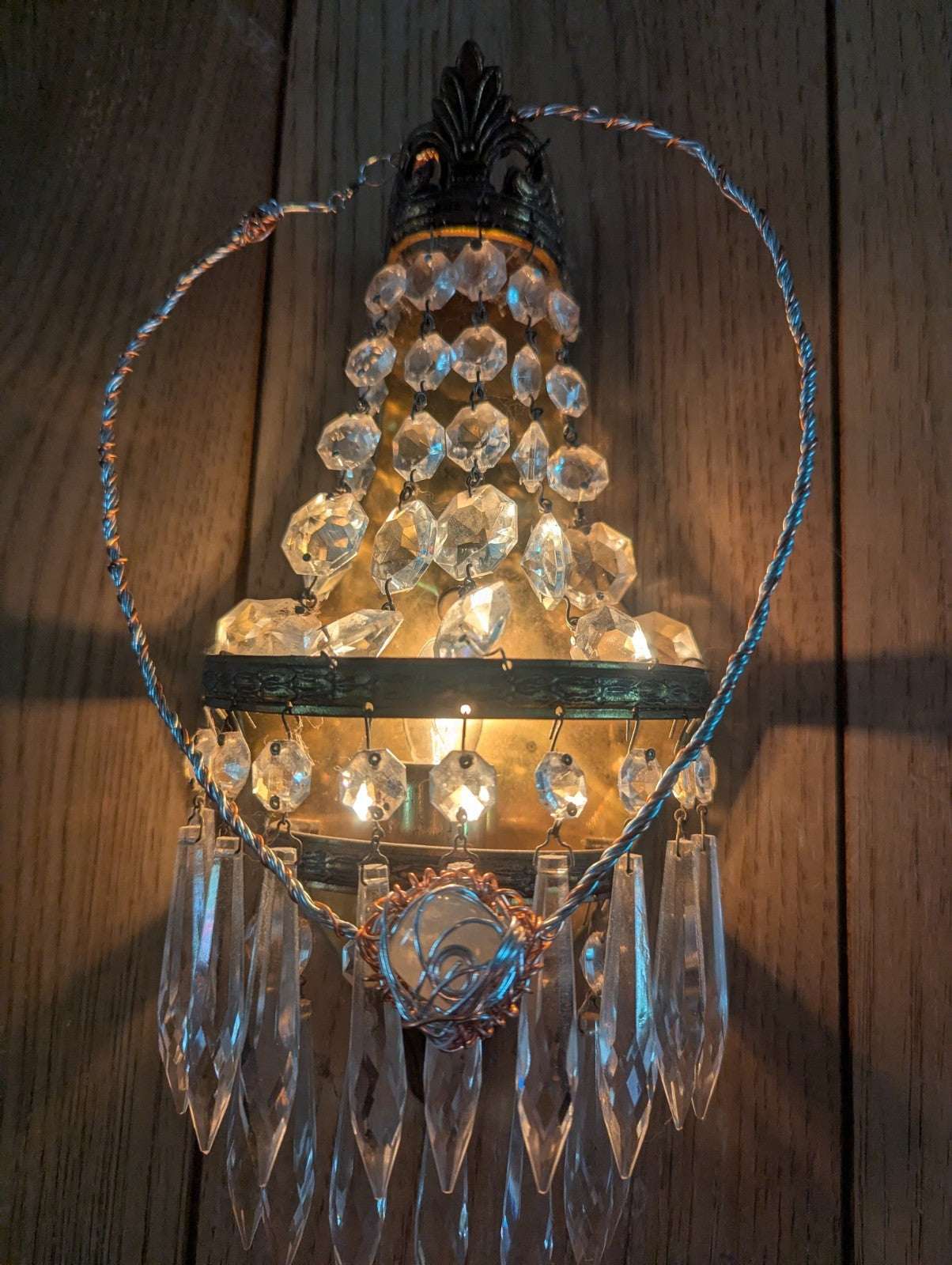 Citrine Wire Necklace With Silver and Copper Colored Wire For Joy and Prosperity | Crystal Arborist