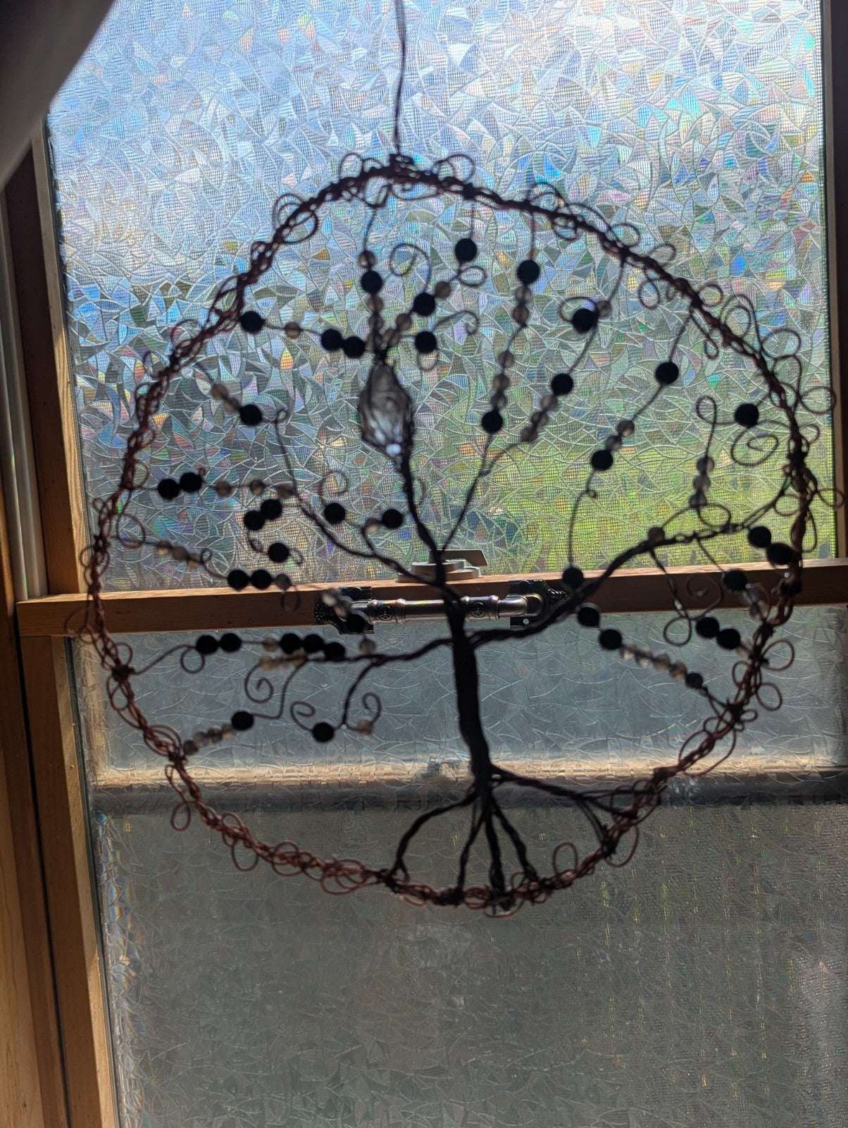 Black Onyx & Dragon Vein Agate Wall Decor For Luck, Balance, and Protection | Crystal Arborist