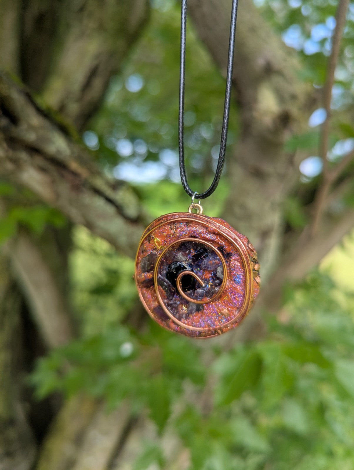 Amethyst Cave Orgonite Necklace For Protection and Peace | Crystal Arborist
