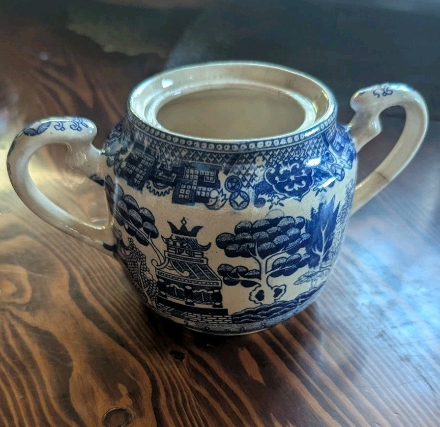 Blue And White Jar With Handles, Japan
