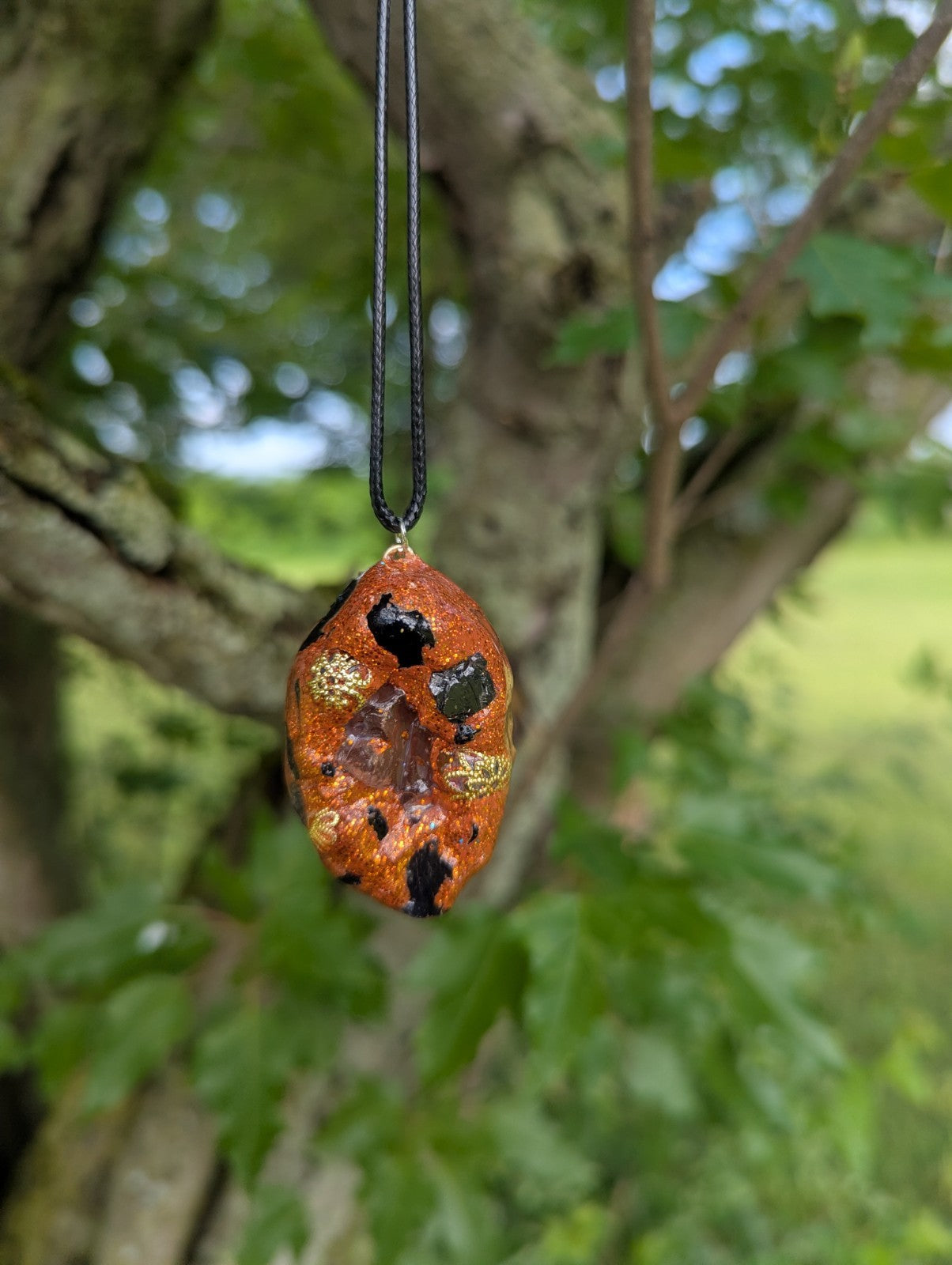 Orgonite 'Fruit Cake' Necklace For Protection, Grounding, and Personal Strength
