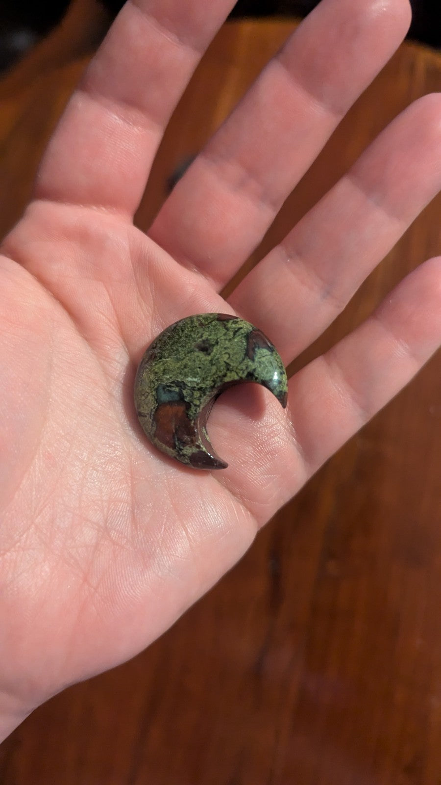 Natural Dragon Blood Jasper  Carved Moon, Crystal, Reiki, Healing, gift