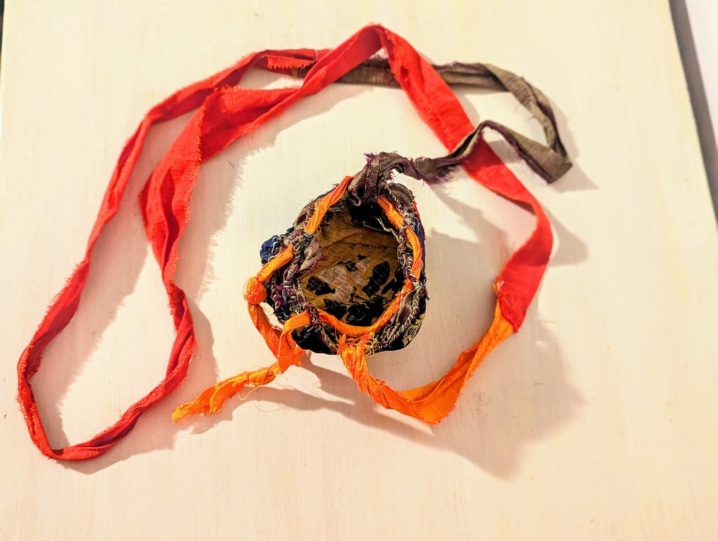 Protection and Grounding Gemstone Bundle with Handmade Drawstring Sari Silk Bag