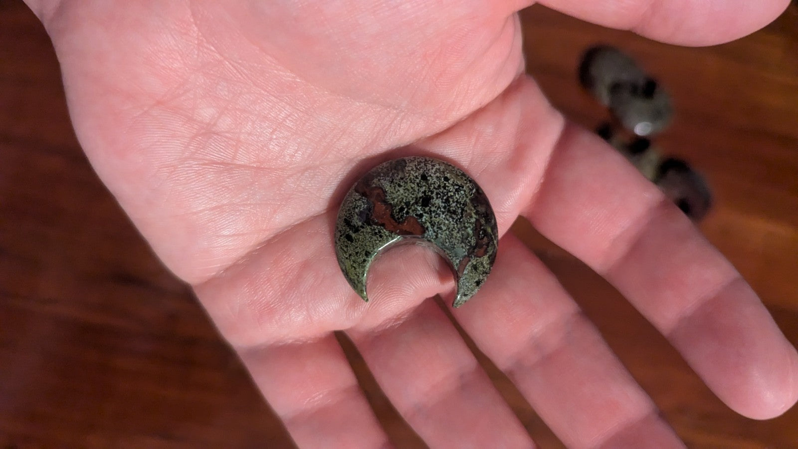 Natural Dragon Blood Jasper  Carved Moon, Crystal, Reiki, Healing, gift | Crystal Arborist