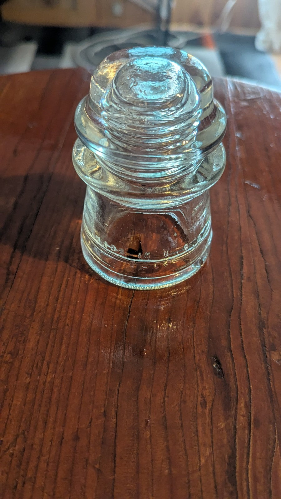 Clear Hemingray 16 Glass Insulator Cap