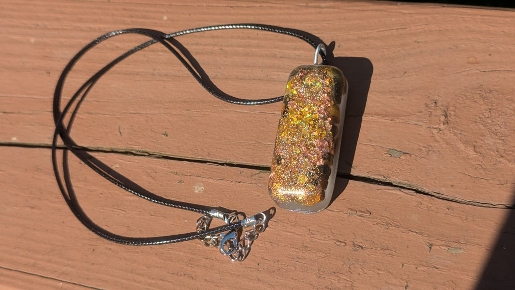 Tiger's Eye Orgonite Pendant, For Protection