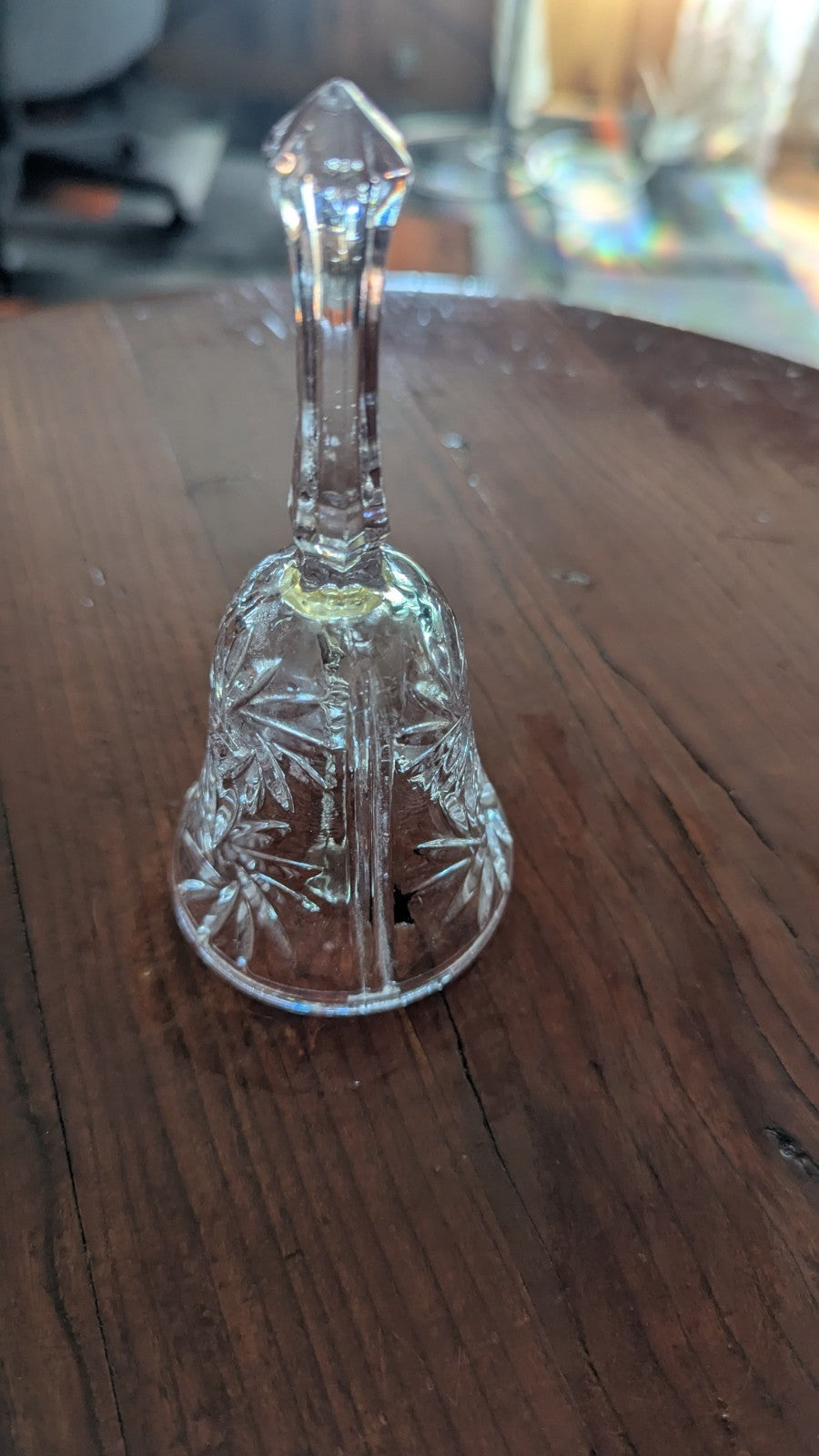 Vintage Glass Bell with Pressed Pattern