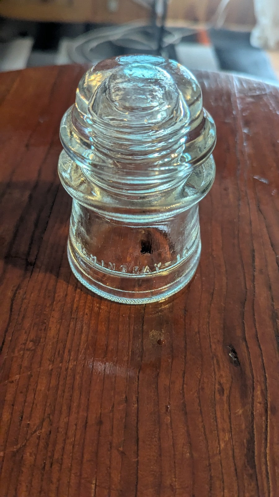 Clear Hemingray 16 Glass Insulator Cap