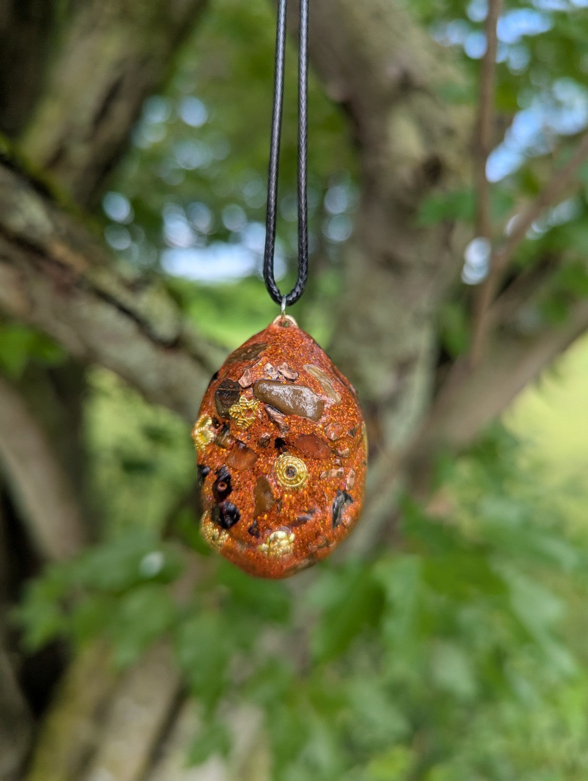 Orgonite 'Fruit Cake' Necklace For Protection, Grounding, and Personal Strength