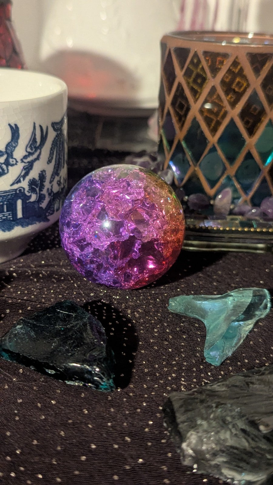 156G Titanium Rainbow Quartz Sphere, Crystal, Healing, Reiki