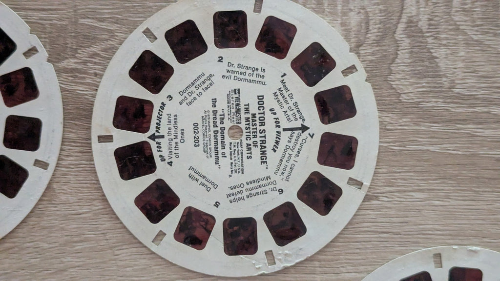 Vintage 1970s View-Master, Six Slides, Capt. America, Spiderman, Hulk, Dr....