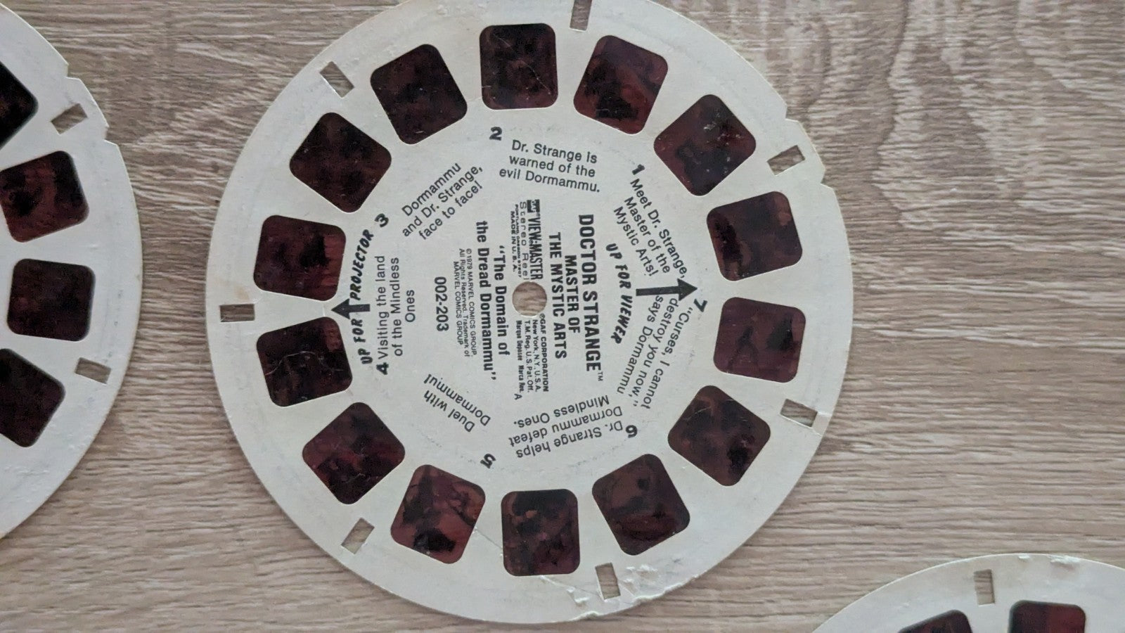 Vintage 1970s View-Master, Six Slides, Capt. America, Spiderman, Hulk, Dr....
