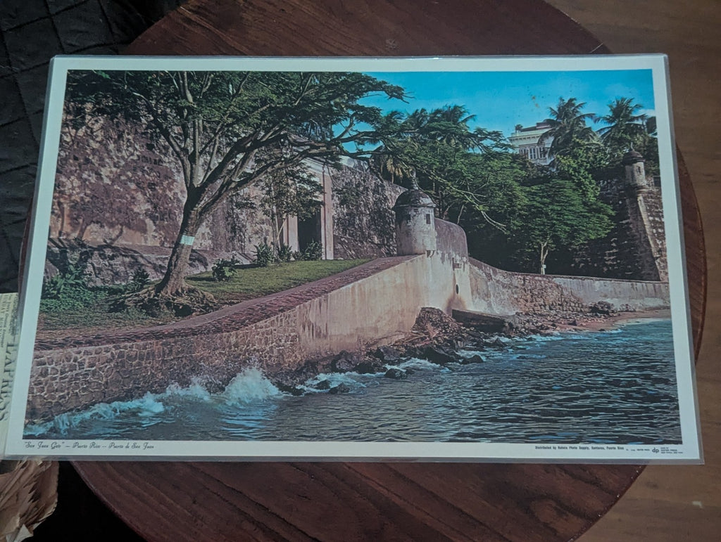 1968 Vintage Laminated Placemats, San Juan Gate and 1000 Islands Ontario