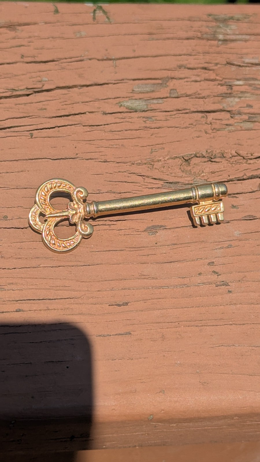 Vintage Gold Key Pin, Wearable