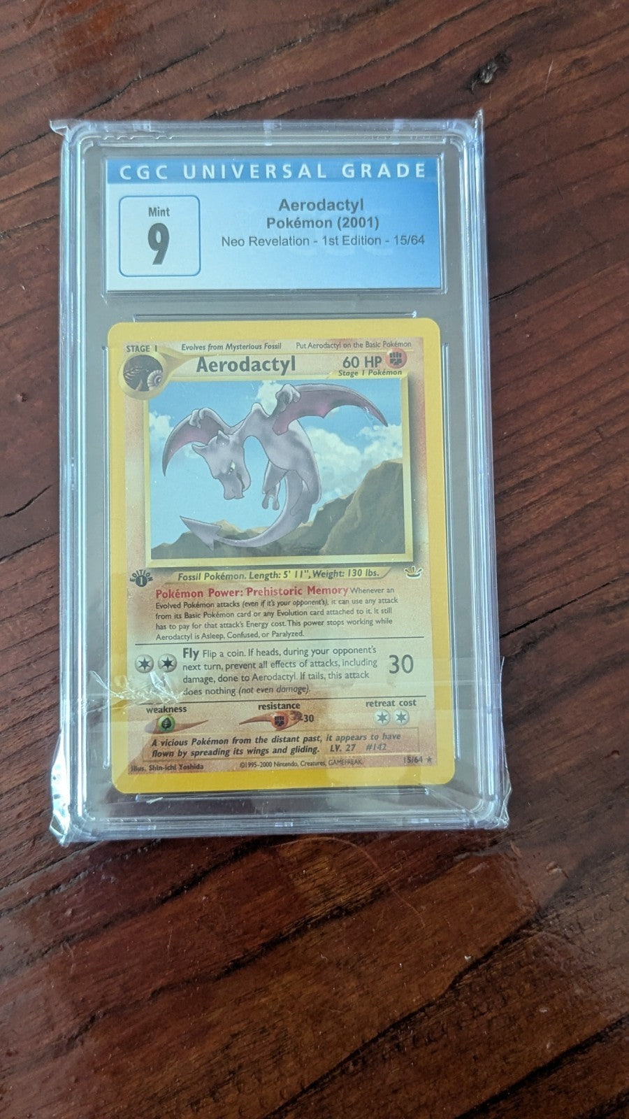 CGC 9 MINT Aerodactyl Neo Revelation 1st Edition 15/64 Pokemon Card