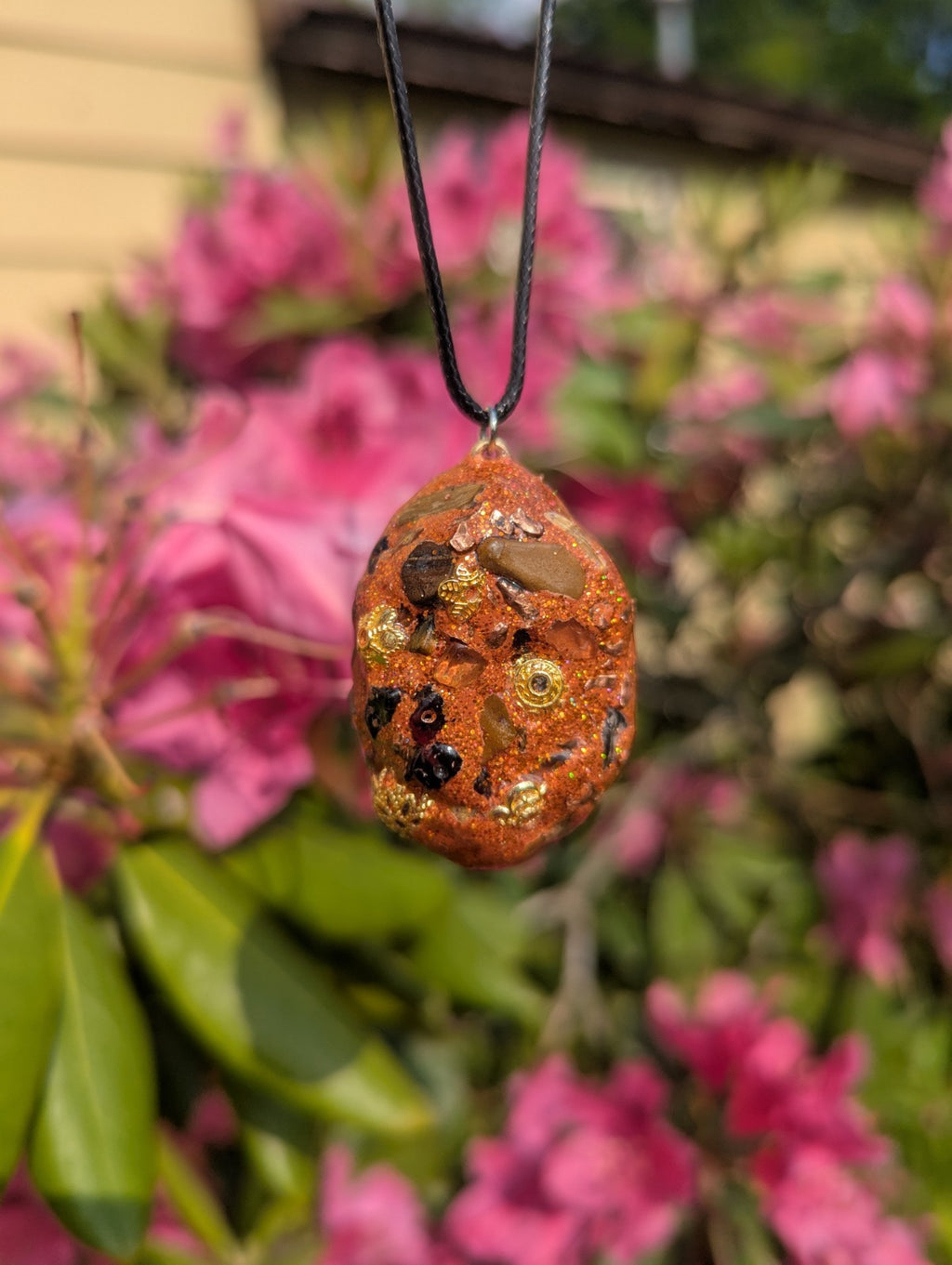 Orgonite 'Fruit Cake' Necklace For Protection, Grounding, and Personal Strength