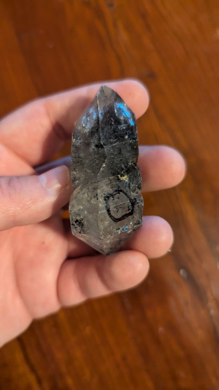 Original ore Herkimer Enhydro Crystal Cluster Gem&two Moving water droplets 65g