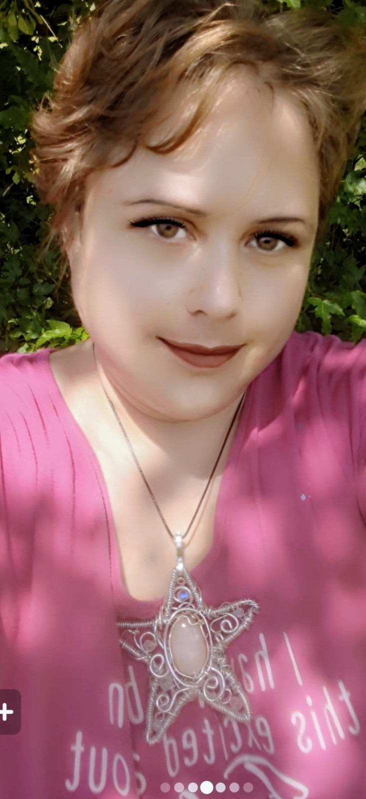 Retro Peach Moonstone Star Shaped Wire Necklace, Wicca, Halloween, Costume | Crystal Arborist