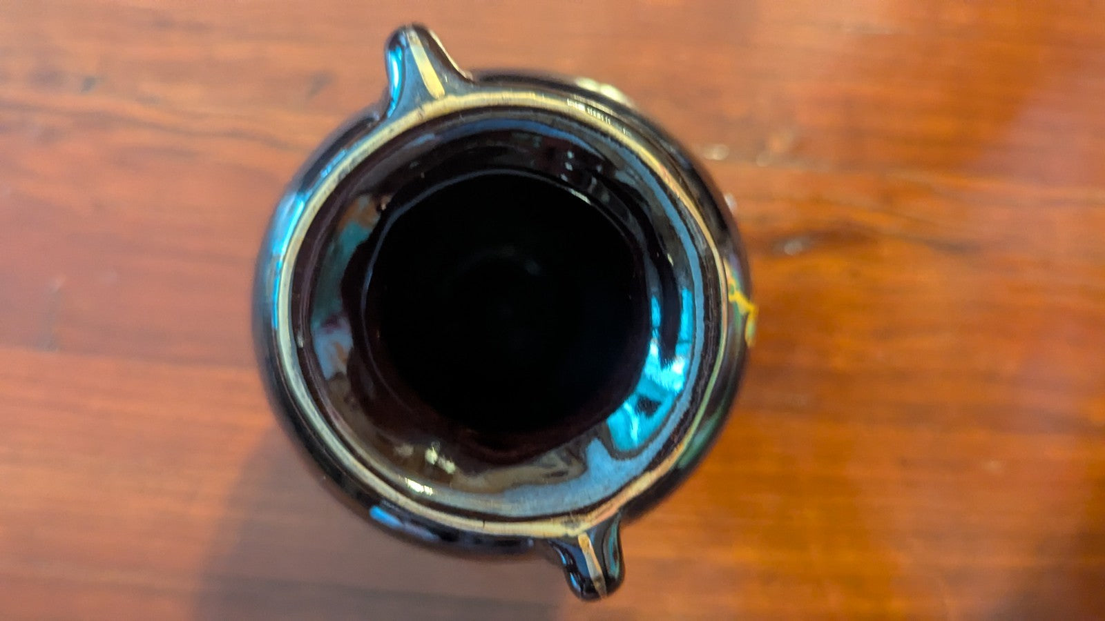 Black Floral Vase, Made In Japan