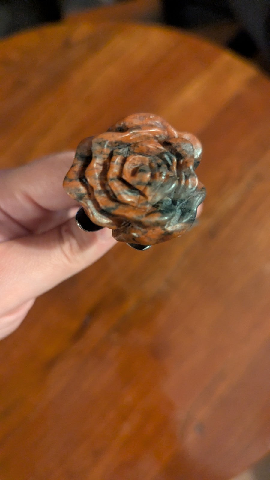 92g Pretty Hight 23cm Natural Red Jasper Carved Rose, Flower, Reiki