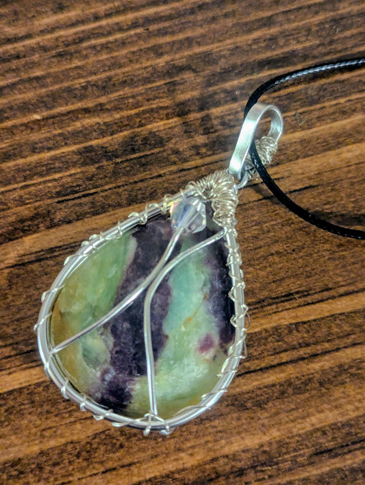 Rare Kammererite Gemstone Pendant with Adjustable Necklace Cord | Crystal Arborist