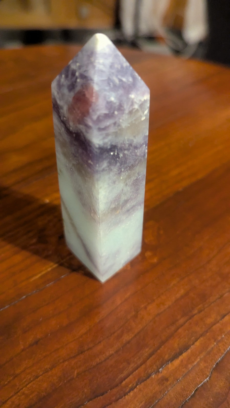 127g  Rare Natural Purple Mica Reiki Point Obelisk