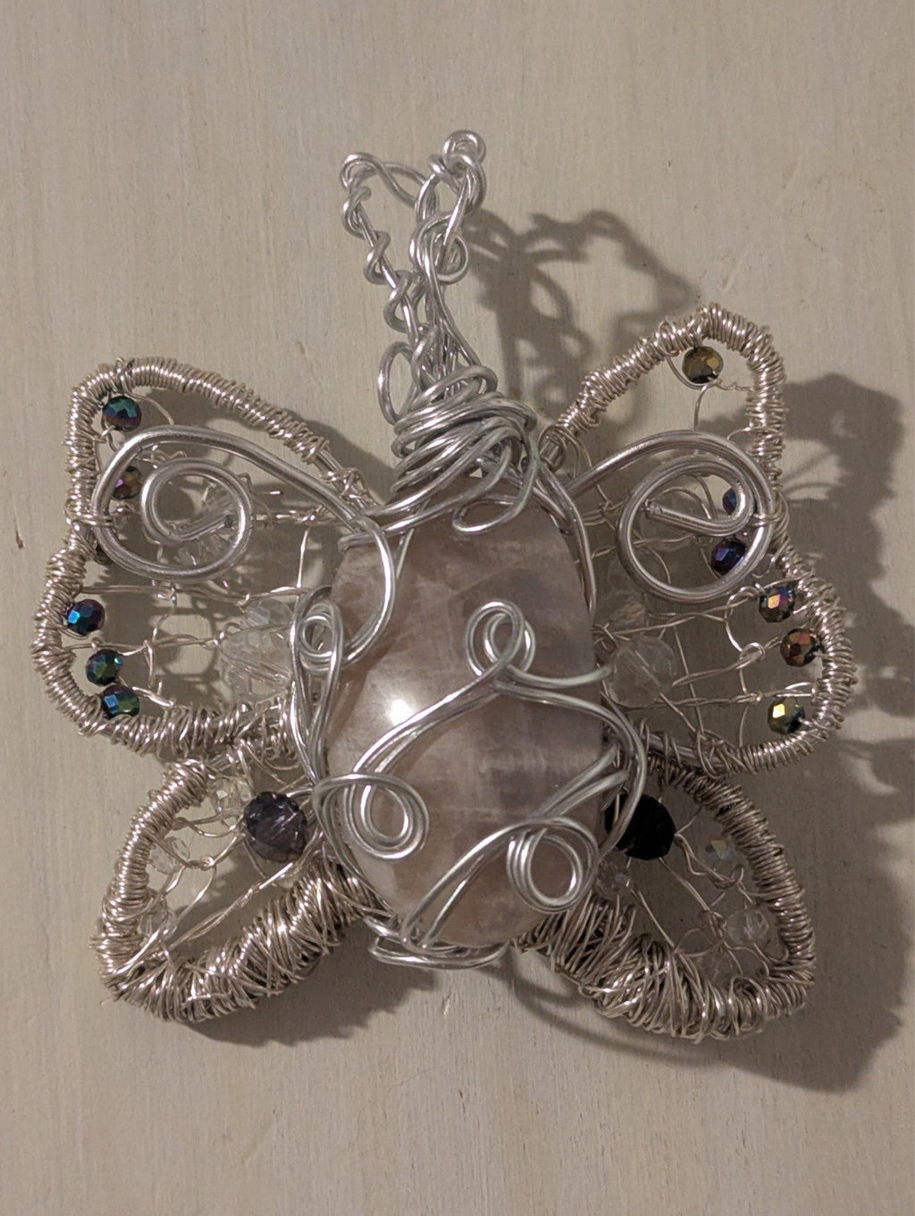 Handmade Sun and Moonstone Butterfly Necklace