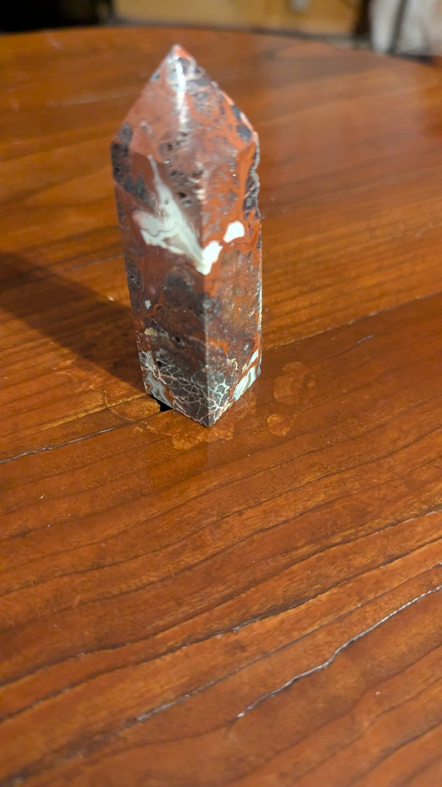 76G Natural Mexican agate Obelisk  Crystal tower Point reiki decor