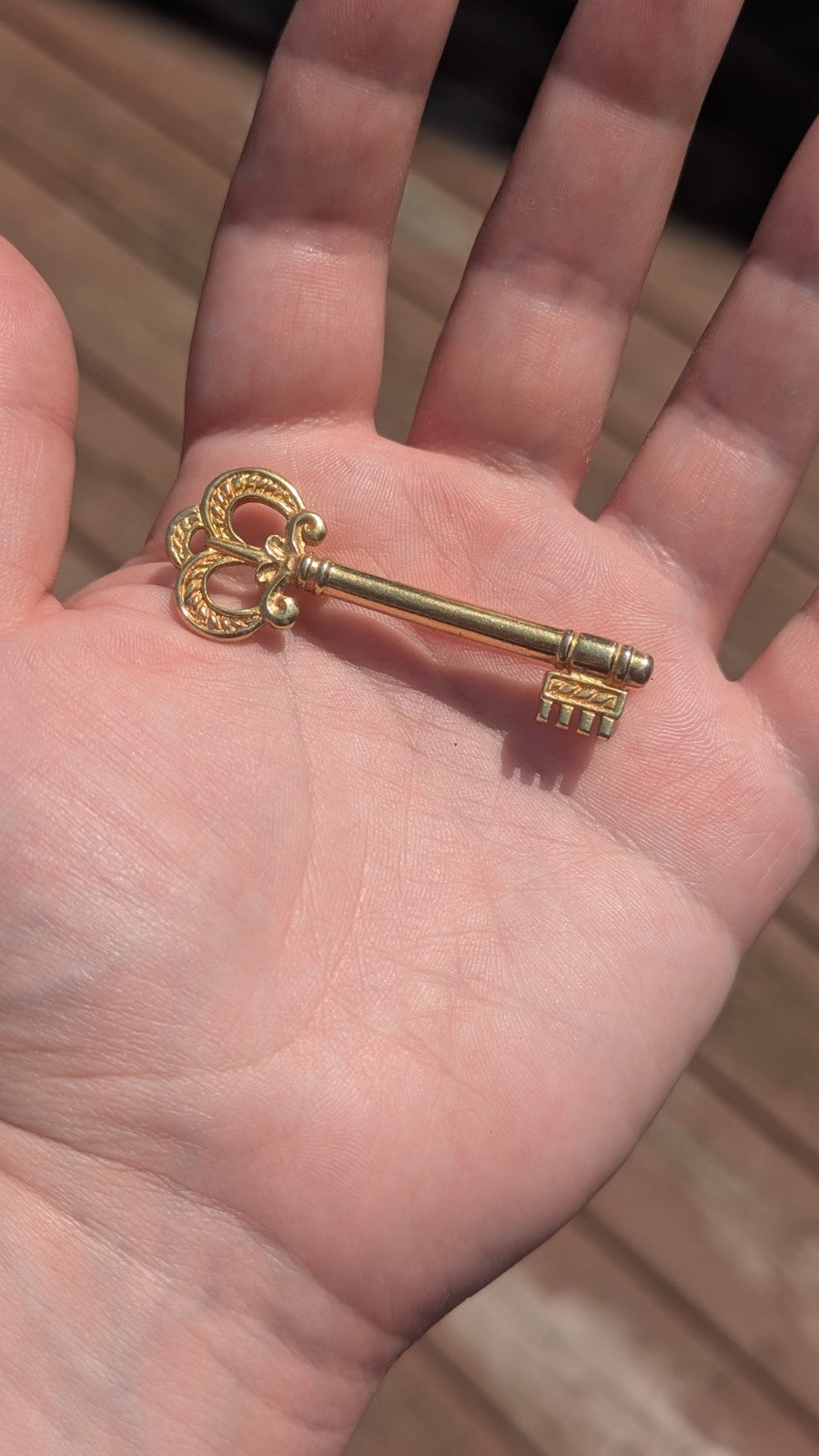 Vintage Gold Key Pin, Wearable