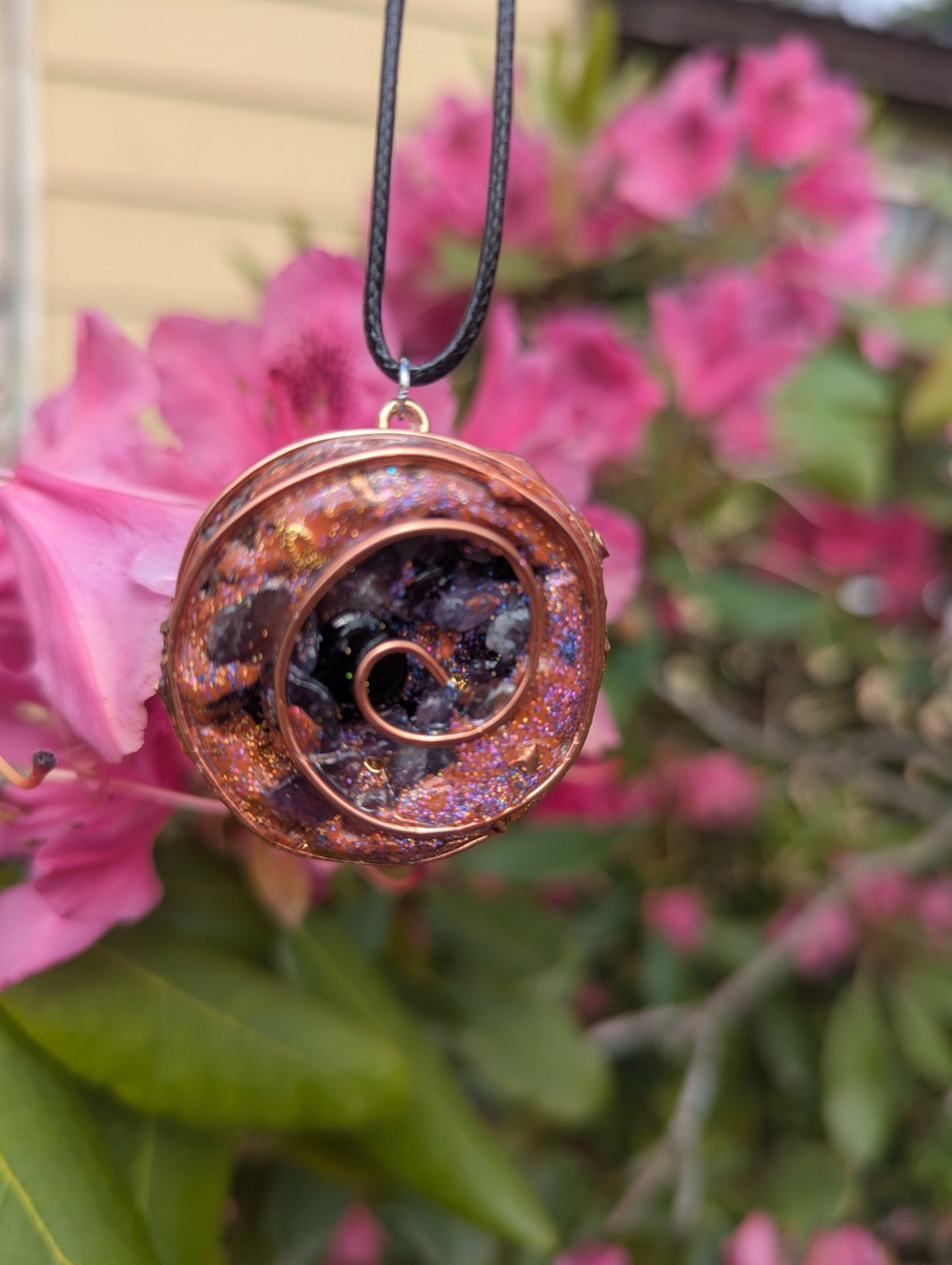 Amethyst Cave Orgonite Necklace For Protection and Peace | Crystal Arborist