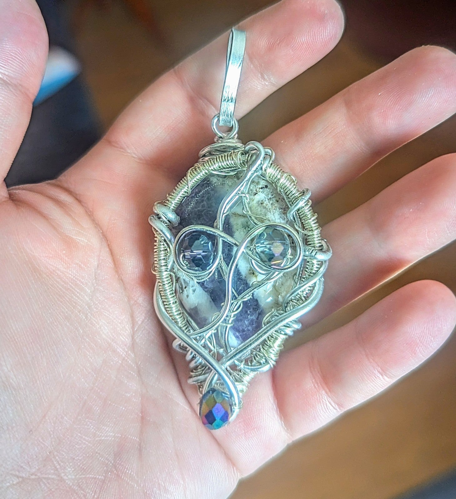 Handmade Dream Amethyst Pendant, Necklace, Natural Gemstone