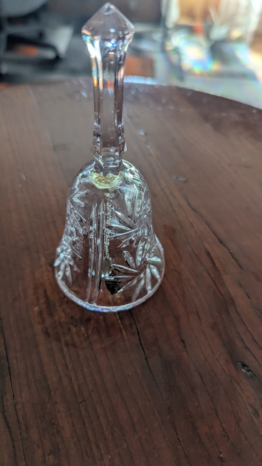 Vintage Glass Bell with Pressed Pattern