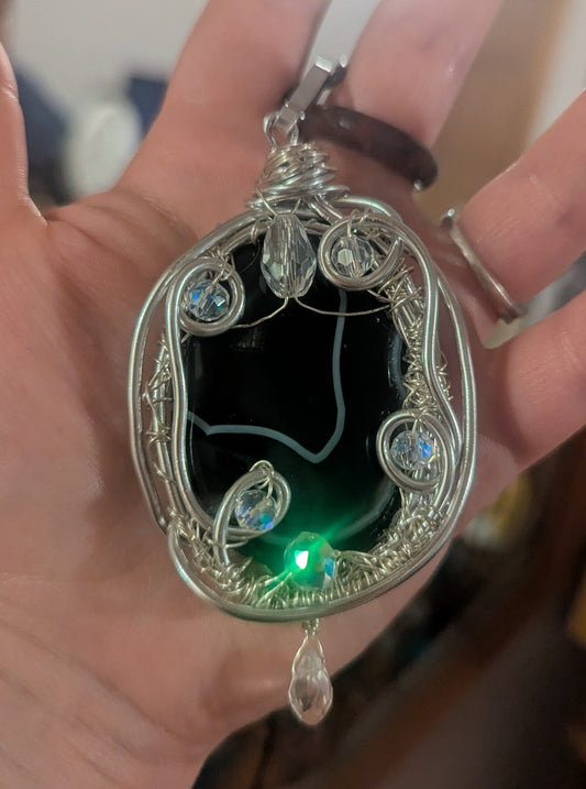 Handmade Black Banded Agate Necklace, for Root Chakra, Healing Crystal | Crystal Arborist