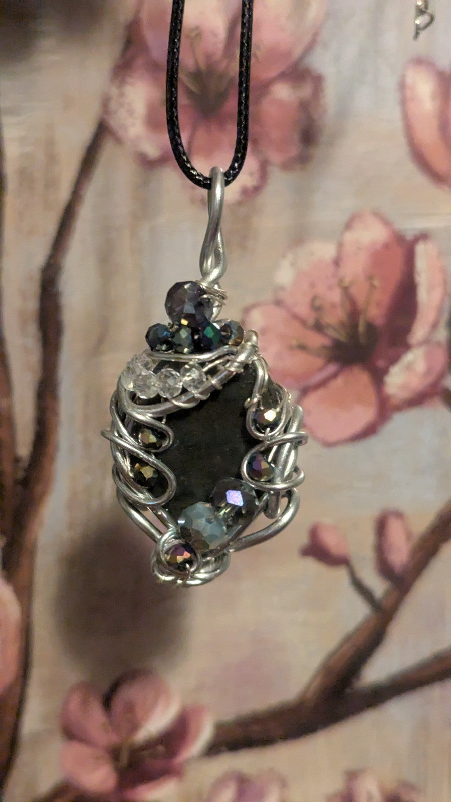 Labradorite Handmade Necklace With Glass Beads