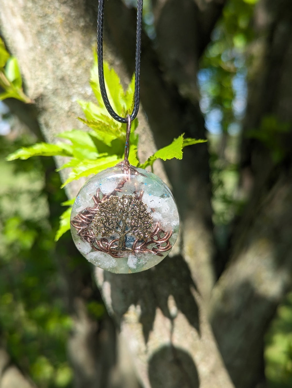 Moss Agate Gemstone Necklace, with Green Aventurine for Connection to Nature