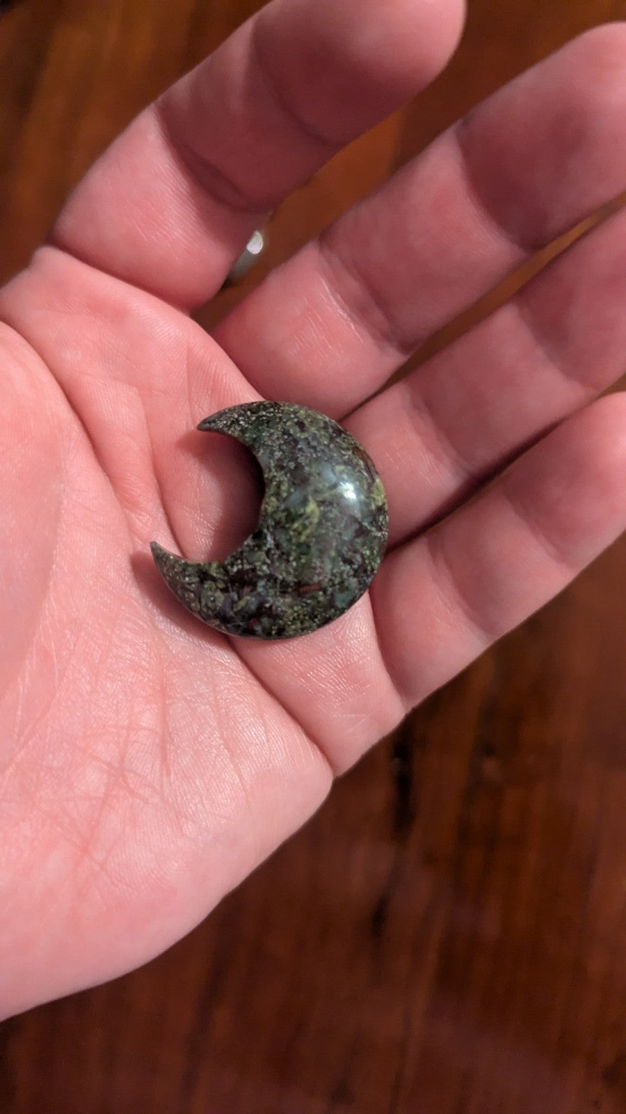 Natural Dragon Blood Jasper  Carved Moon, Crystal, Reiki, Healing, gift