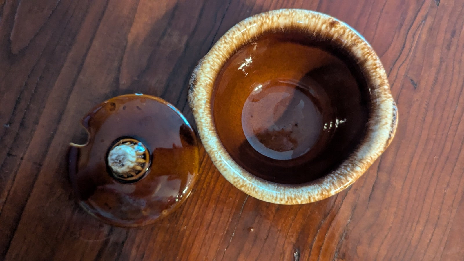 Brown 'hull USA' Ovenproof Container,  soufflé, Creamer Jar?