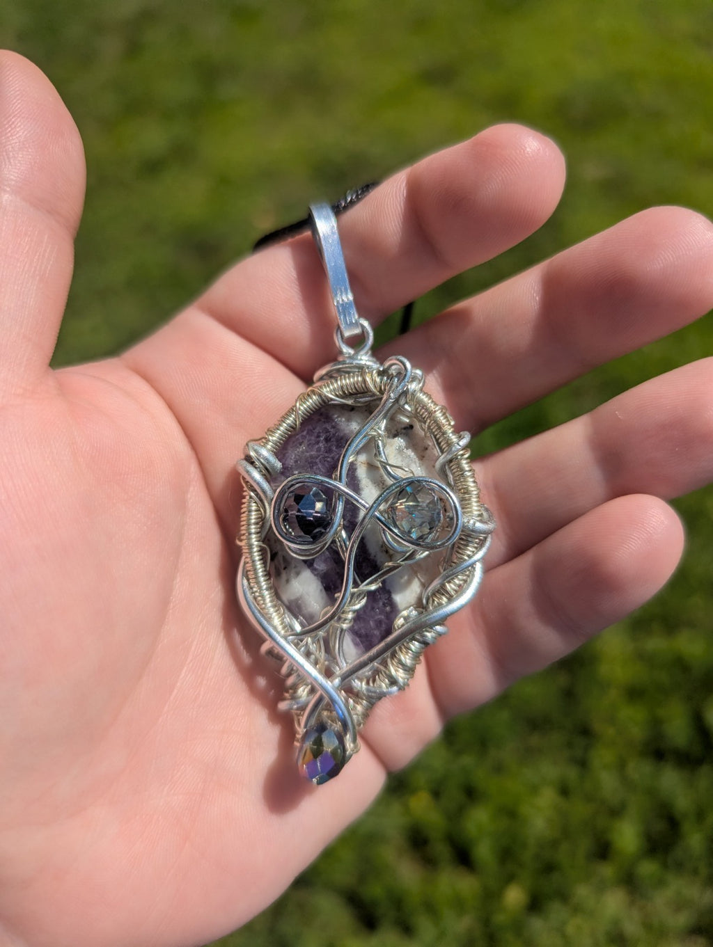 Handmade Dream Amethyst Pendant, Necklace, Natural Gemstone