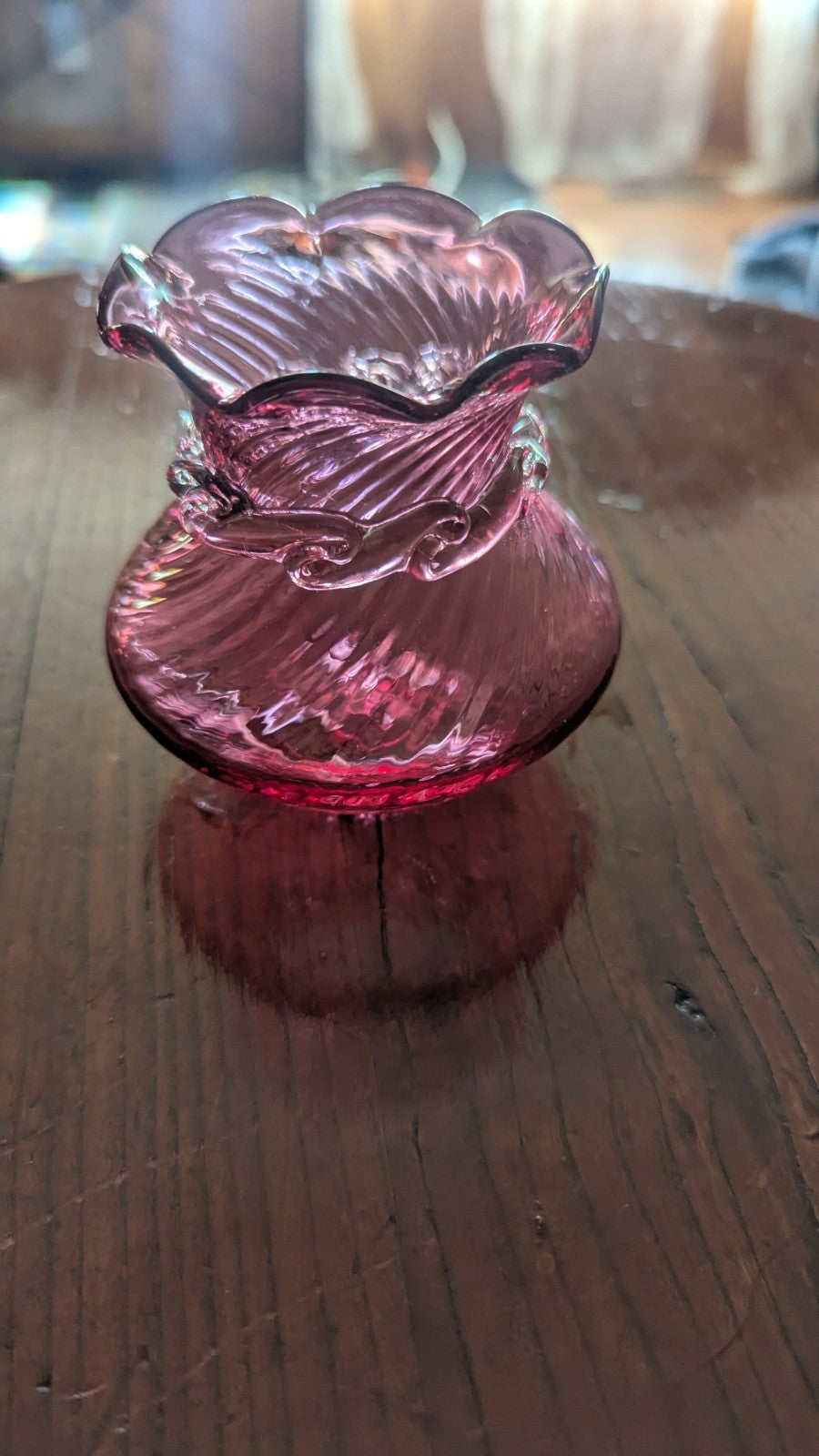 Small Vintage Pink Glass Vase