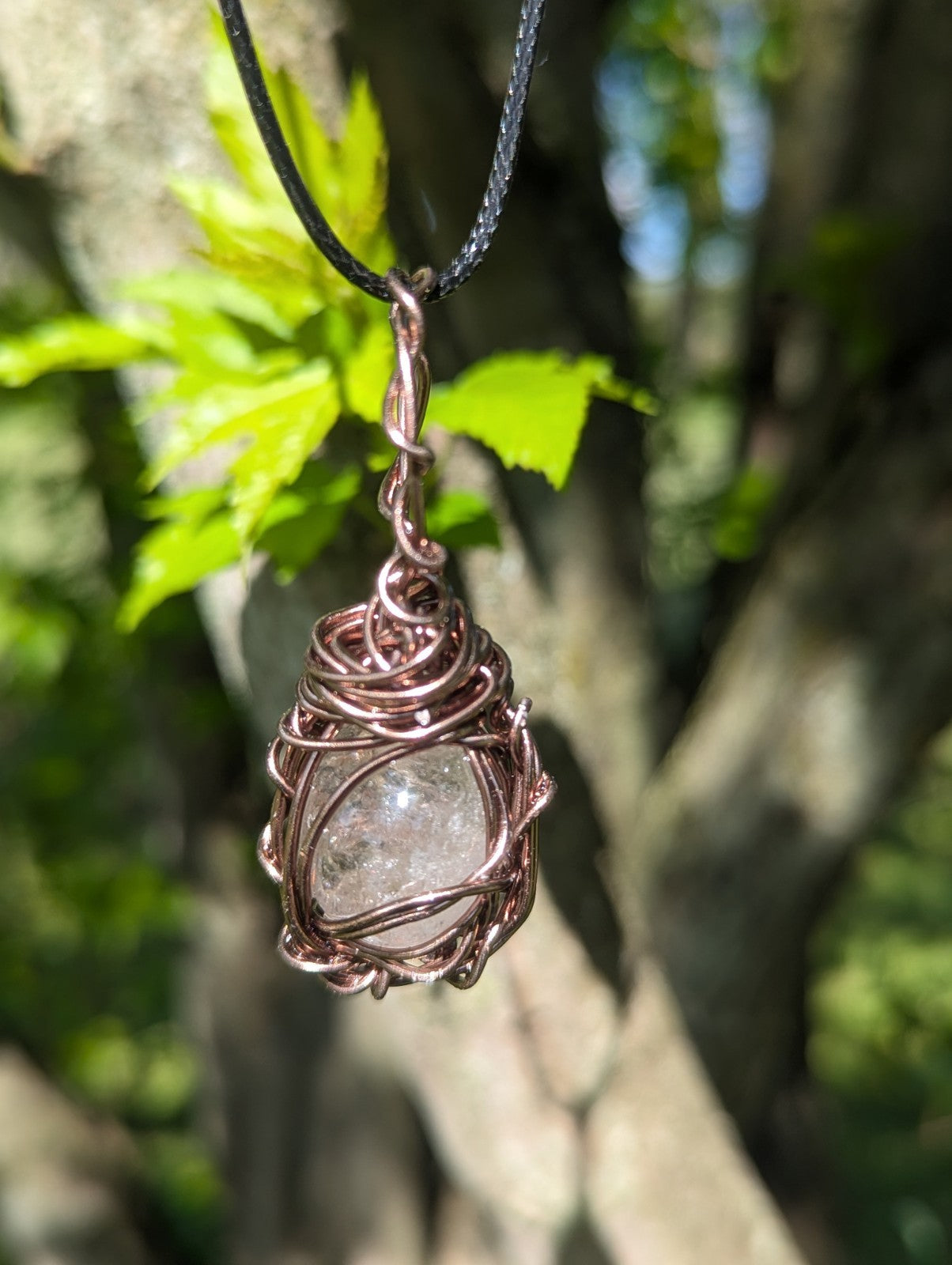 Smokey Quartz Wirewrapped Necklace for Serenity and Positive Energy