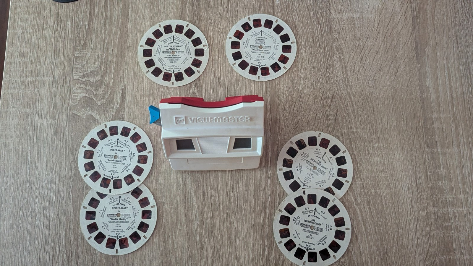 Vintage 1970s View-Master, Six Slides, Capt. America, Spiderman, Hulk, Dr....