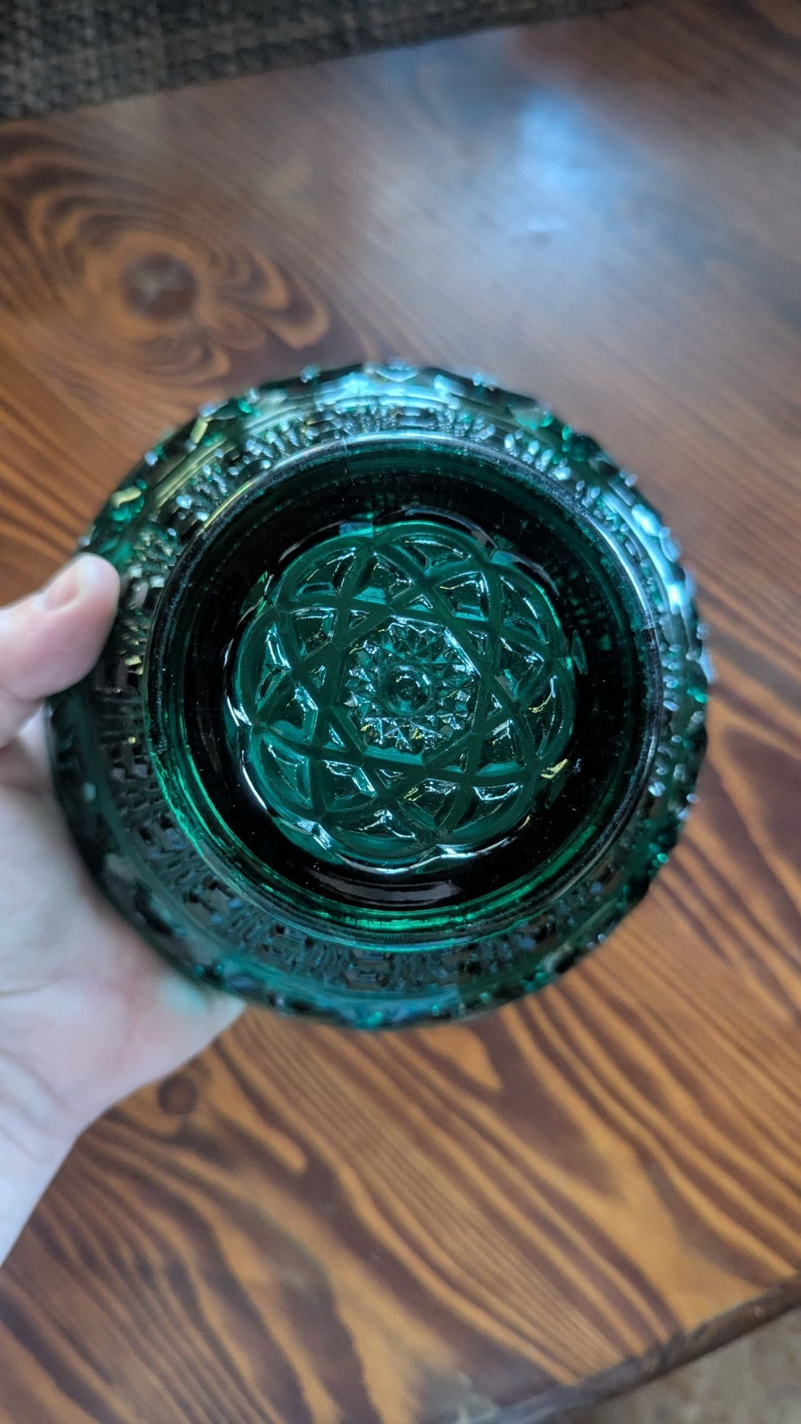 Vintage Green Glass Basket, Decorative, Home Decor, Centerpiece