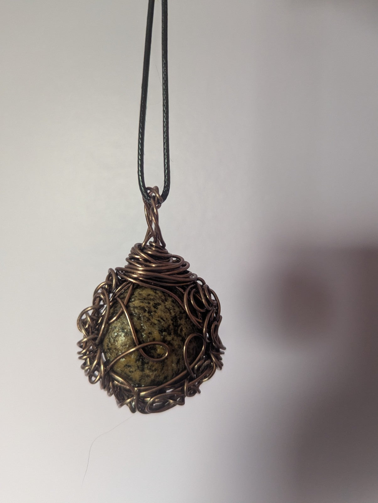 Unique Wirewrapped Stone Necklace, Grounding, Connection to Nature