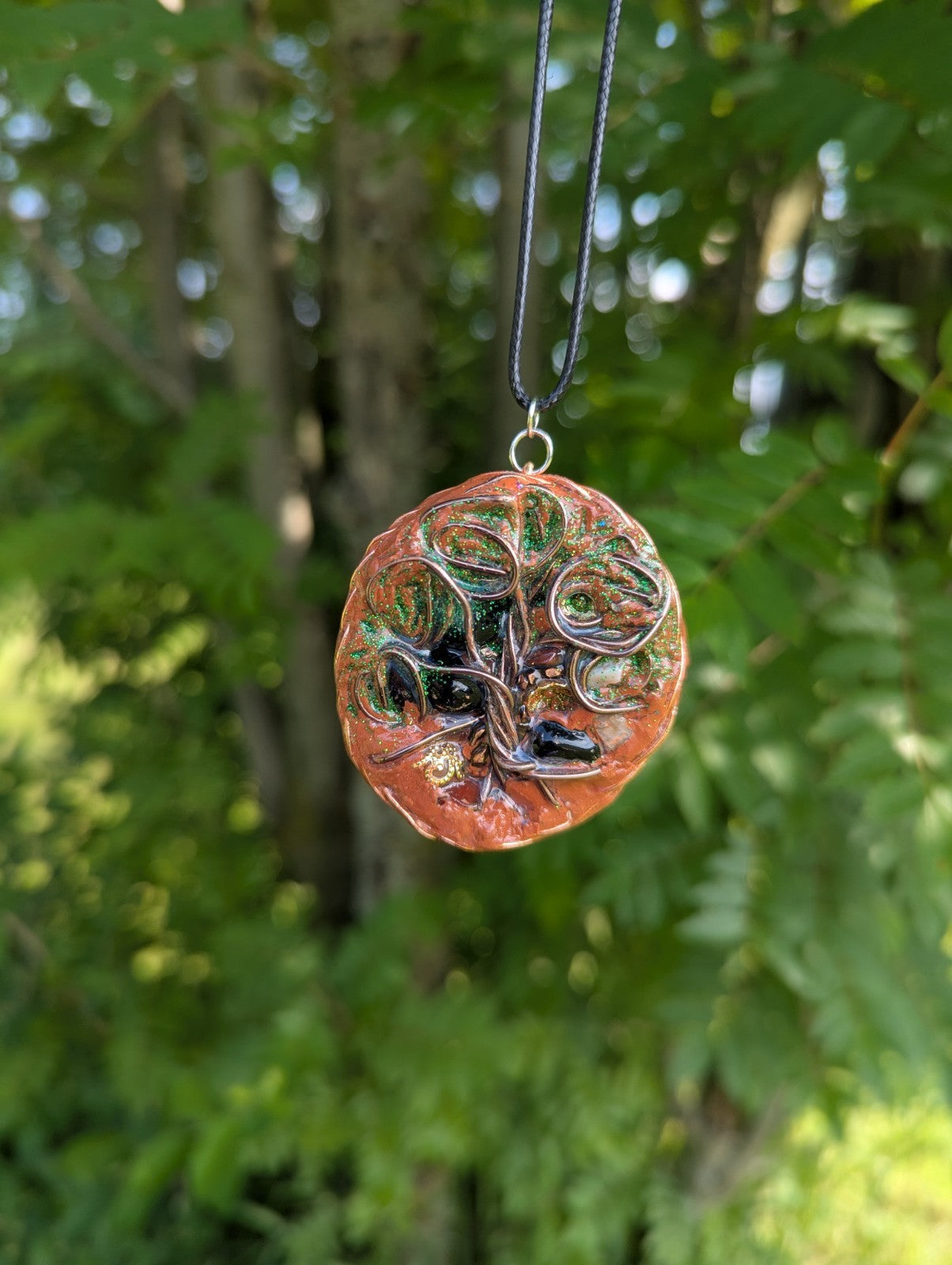 Green Tree of Life Orgonite for Protection, Grounding, and Emotional Balance