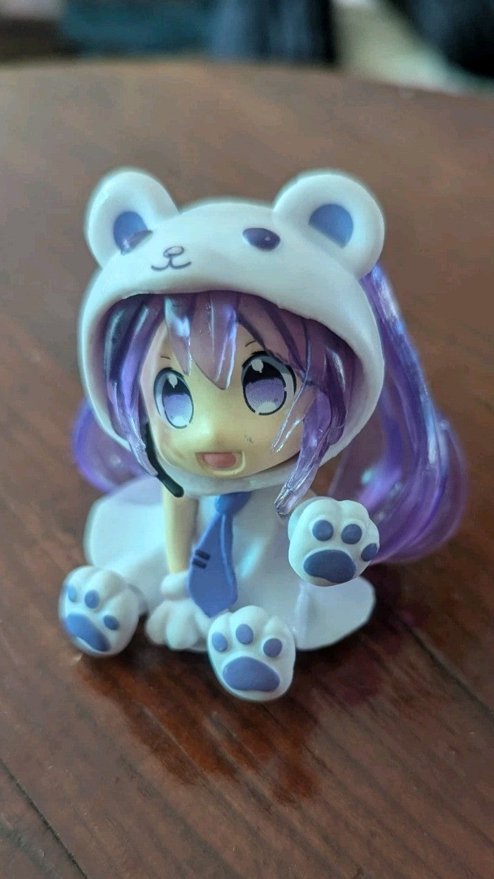Hatsune Miku Anime Figure, Purple, Chibi, Vocaloid, Polar Bear, Hard To Find
