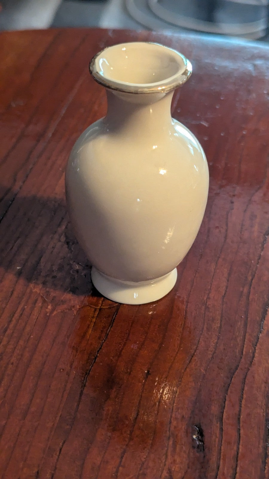 Small White Oriental Vase With Pheasants And Flowers