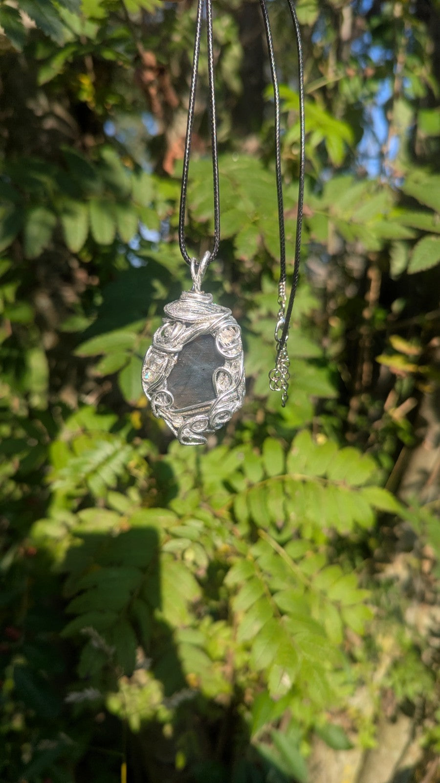 Silver Tone Labradorite Necklace