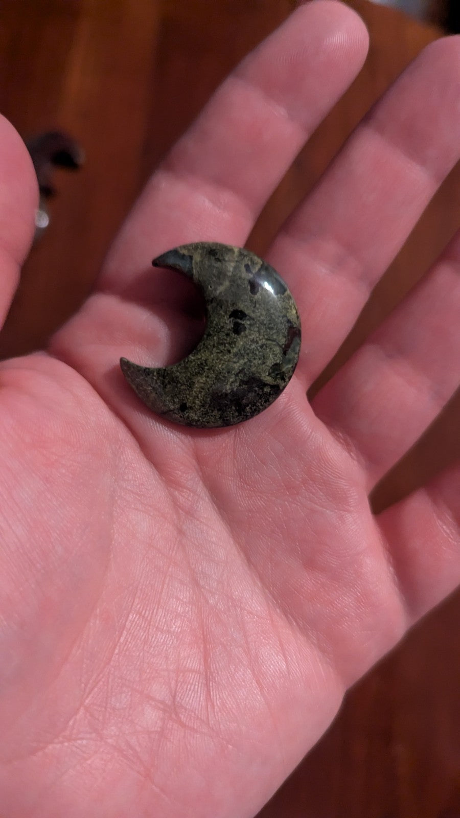 Natural Dragon Blood Jasper  Carved Moon, Crystal, Reiki, Healing, gift