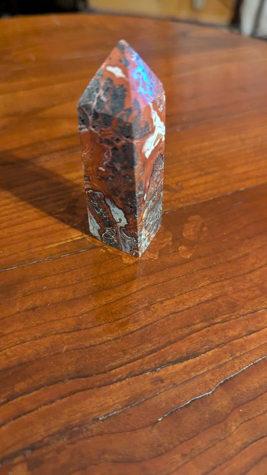 76G Natural Mexican agate Obelisk  Crystal tower Point reiki decor